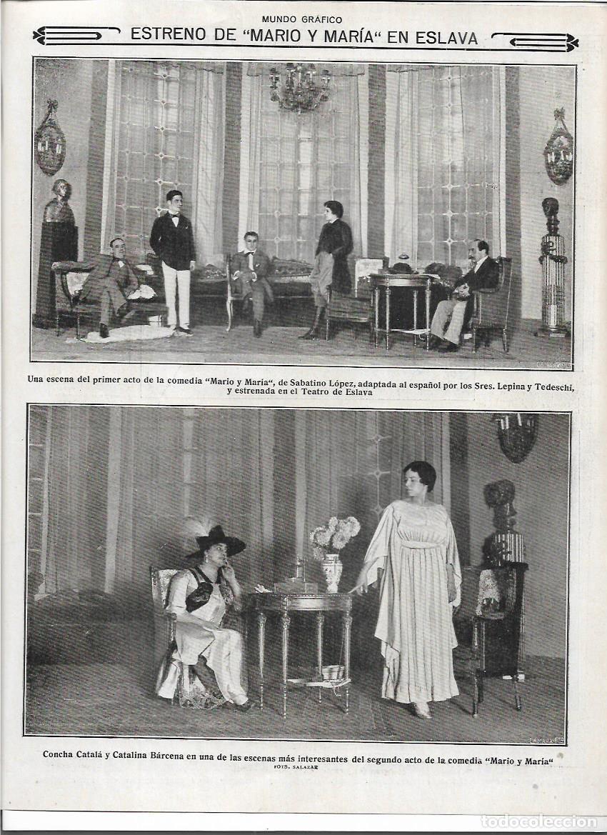 Collecting paper: A&Ntilde;O 1916 RECORTE PRENSA MADRID TEATRO ESLAVA ESTRENO MARIO Y MARIA CATALINA BARCENA CONCHA CATALA