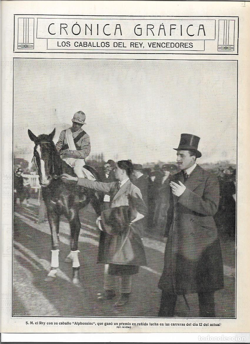 Colecionismo: A&Ntilde;O 1916 RECORTE PRENSA HIPICA CARRERAS CABALLOS GANADOR CABALLO ALPHONSINE DEL REY
