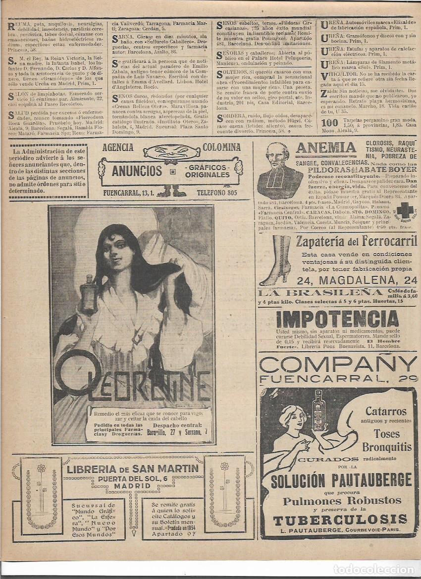 Colecionismo: A&Ntilde;O 1916 RECORTE PRENSA PUBLICIDAD OLEORETINE CALVICIE CAIDA DEL CABELLO TRATAMIENTO PARA EL PELO