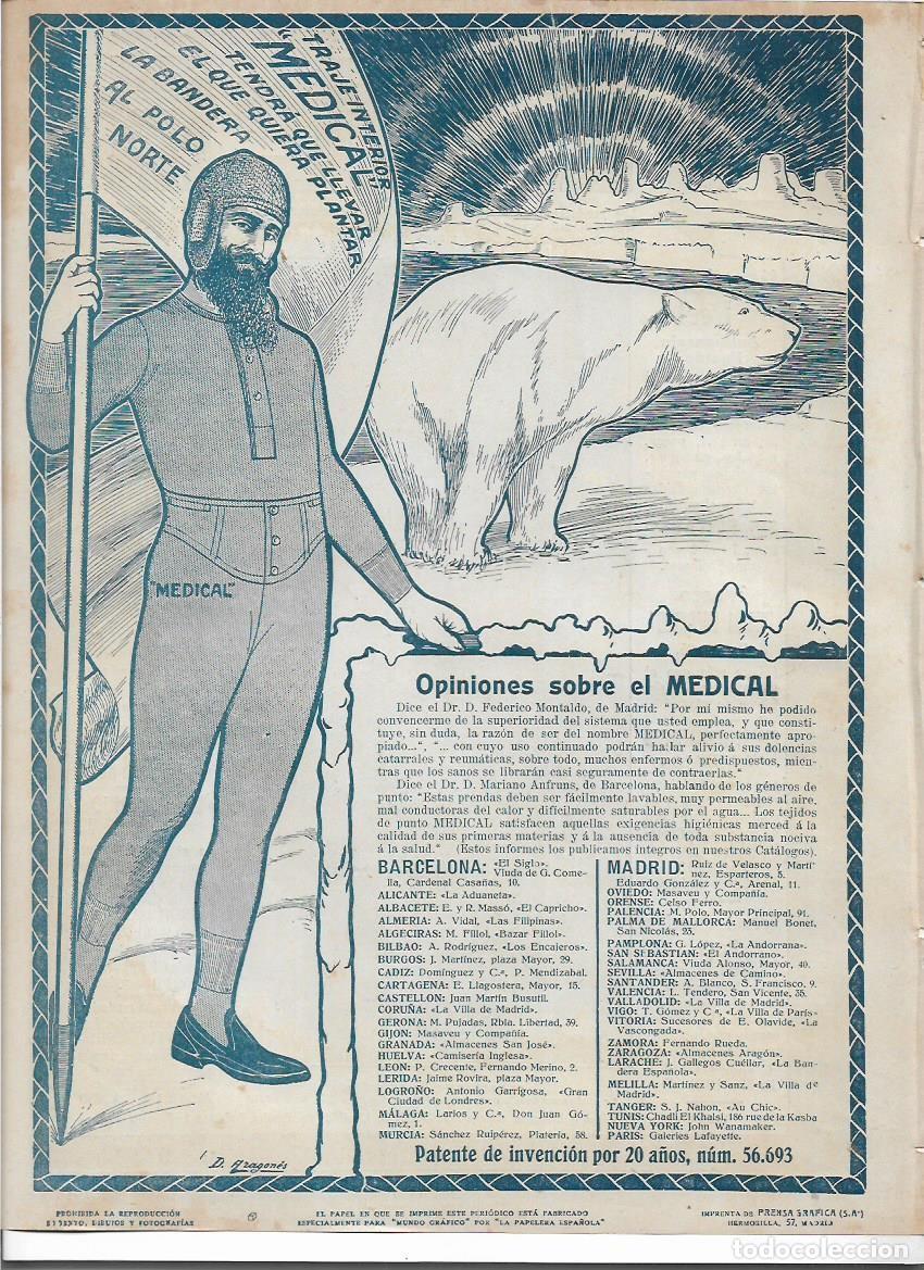 Colecionismo: A&Ntilde;O 1916 RECORTE PRENSA PUBLICIDAD MEDICAL ROPA INTERIOR LANA TRAJES HIGIENICOS