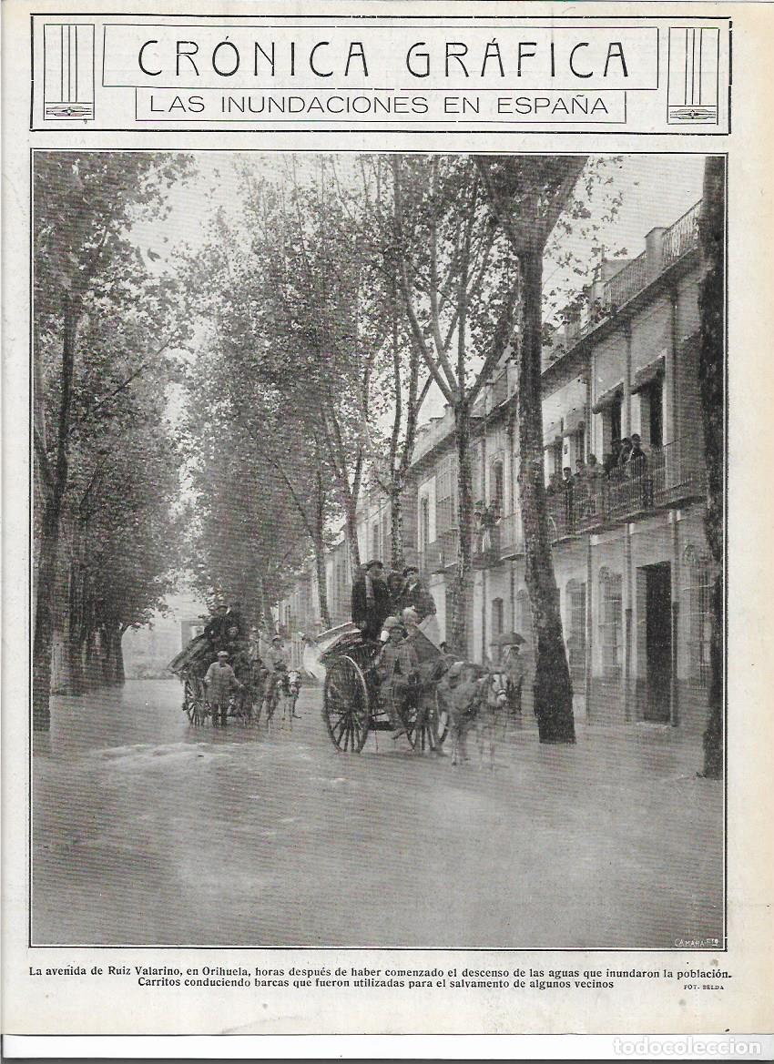 Colecionismo: 1916 RECORTE PRENSA ORIHUELA INUNDACIONES AVENIDA RUIZ VALARINO COHES CABALLOS SALVAMIENTO VECINOS