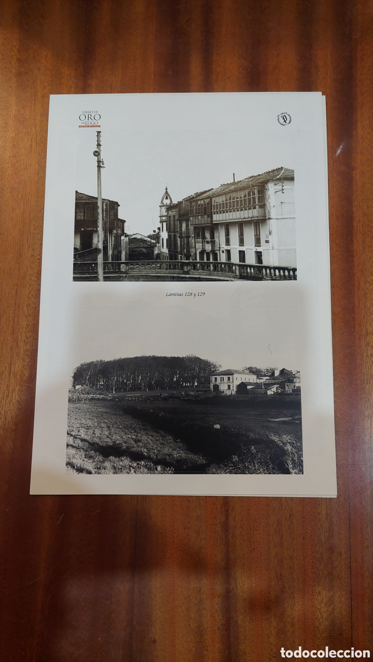 Sammelleidenschaft Papier: L&aacute;mina cromo libro oro de lugo.lamina 128y 129