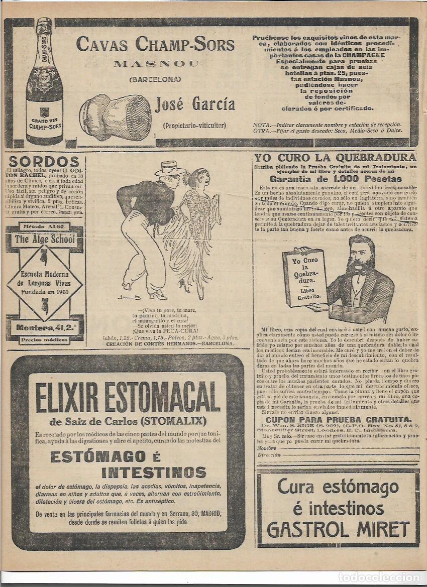 Coleccionismo: A&Ntilde;O 1916 RECORTE PRENSA PUBLICIDAD CAVA CAVAS CHAMP-SORS EL MASNOU JOSE GARCIA CHAMPAN