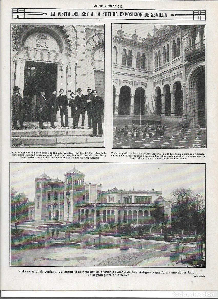 Colecionismo: A&Ntilde;O 1916 RECORTE PRENSA FUTURA EXPOSICION DE SEVILLA VISITA DEL REY PALACIO DEL ARTE ANTIGUO