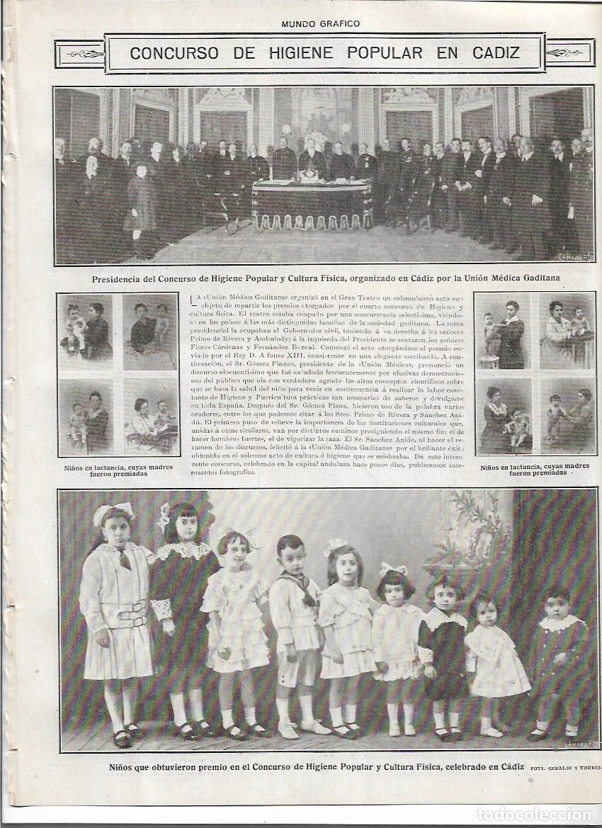 Colecionismo: A&Ntilde;O 1916 RECORTE PRENSA CADIZ CONCURSO DE HIGIENE POPULAR UNION MEDICA GADITANA