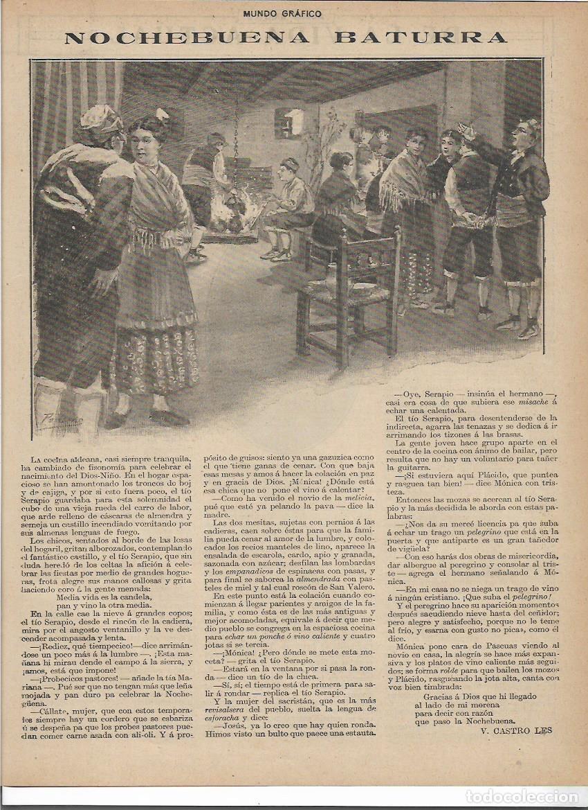 Sammelleidenschaft Papier: A&Ntilde;O 1916 RECORTE PRENSA RELATO CORTO LA NOCHEBUENA BATURRA BATURROS POR CASTRO LES