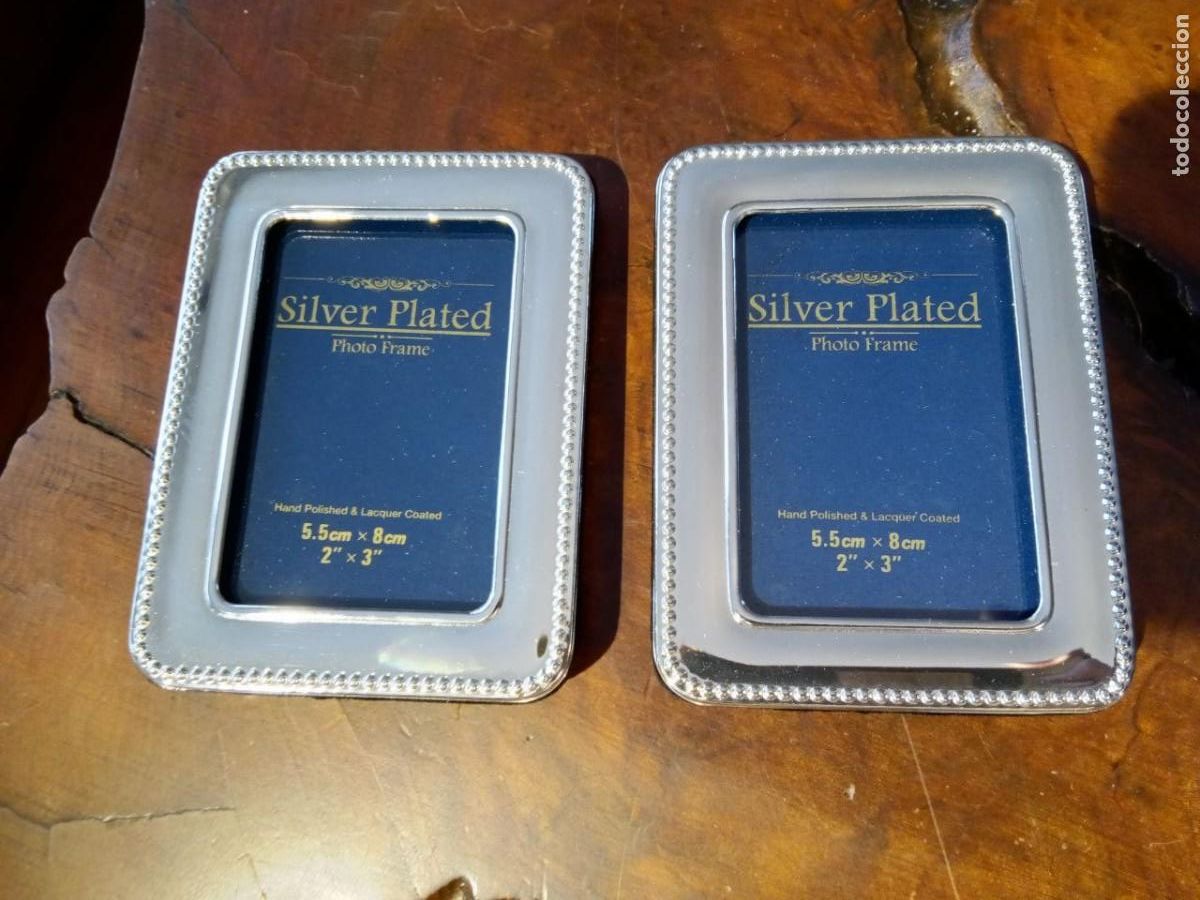 Collecting: DOS MARCOS SILVER PLATED PARA FOTOGRAFIA 5,5X8 CM MARCO 7,6X10 CM NUEVOS