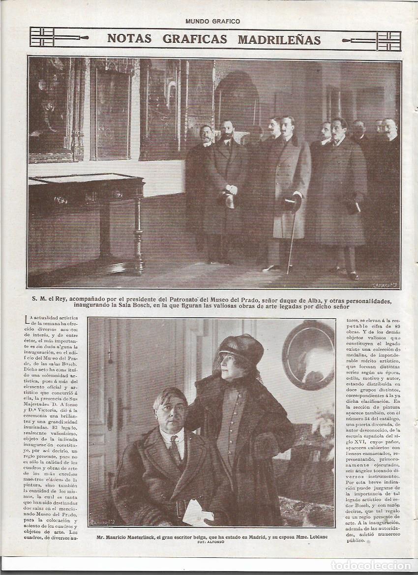 Colecionismo: A&Ntilde;O 1916 RECORTE PRENSA MADRID PINTURA MUSEO DEL PADRO INAUGURACION SALA BOSCH DUQUE DE ALBA