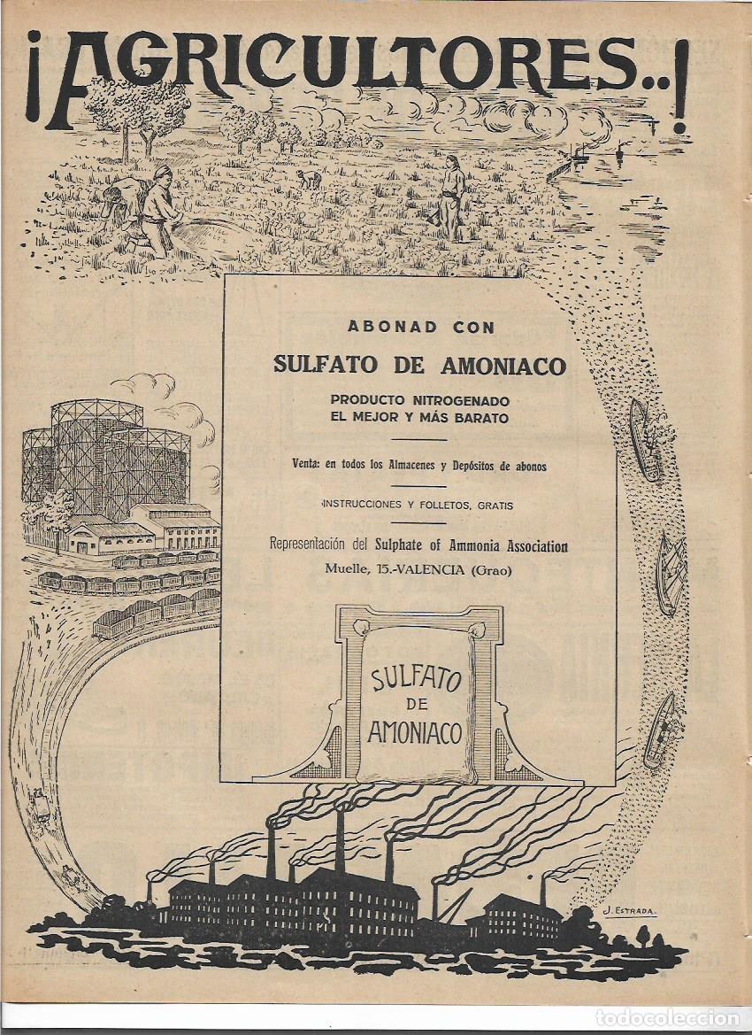 Colecionismo: A&Ntilde;O 1916 RECORTE PRENSA PUBLICIDAD SULFATO DE AMONIACO ABONO AGRICULTURA VALENCIA GRAO