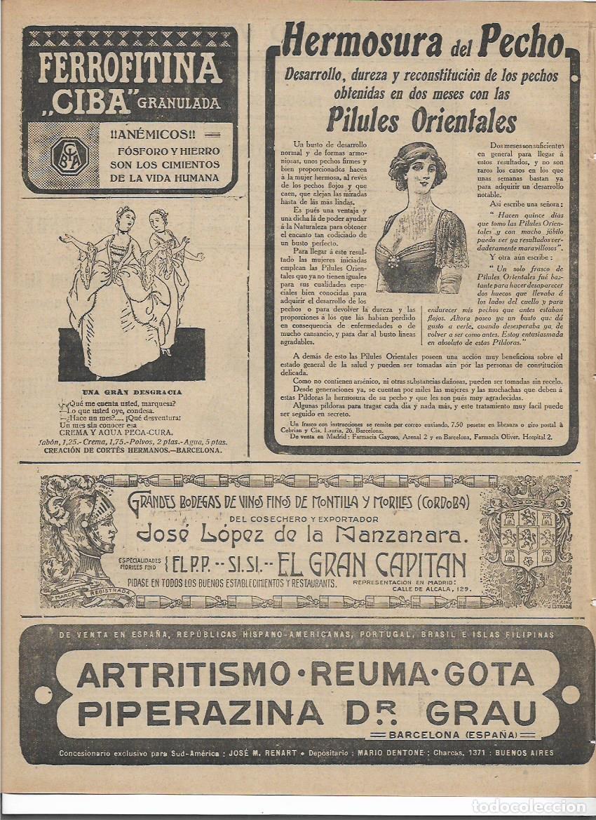 Colecionismo: A&Ntilde;O 1916 RECORTE PRENSA PUBLICIDAD CORDOBA BODEGAS JOSE LOPEZ DE LA MANZANARA EL GRAN CAPITAN VINOS