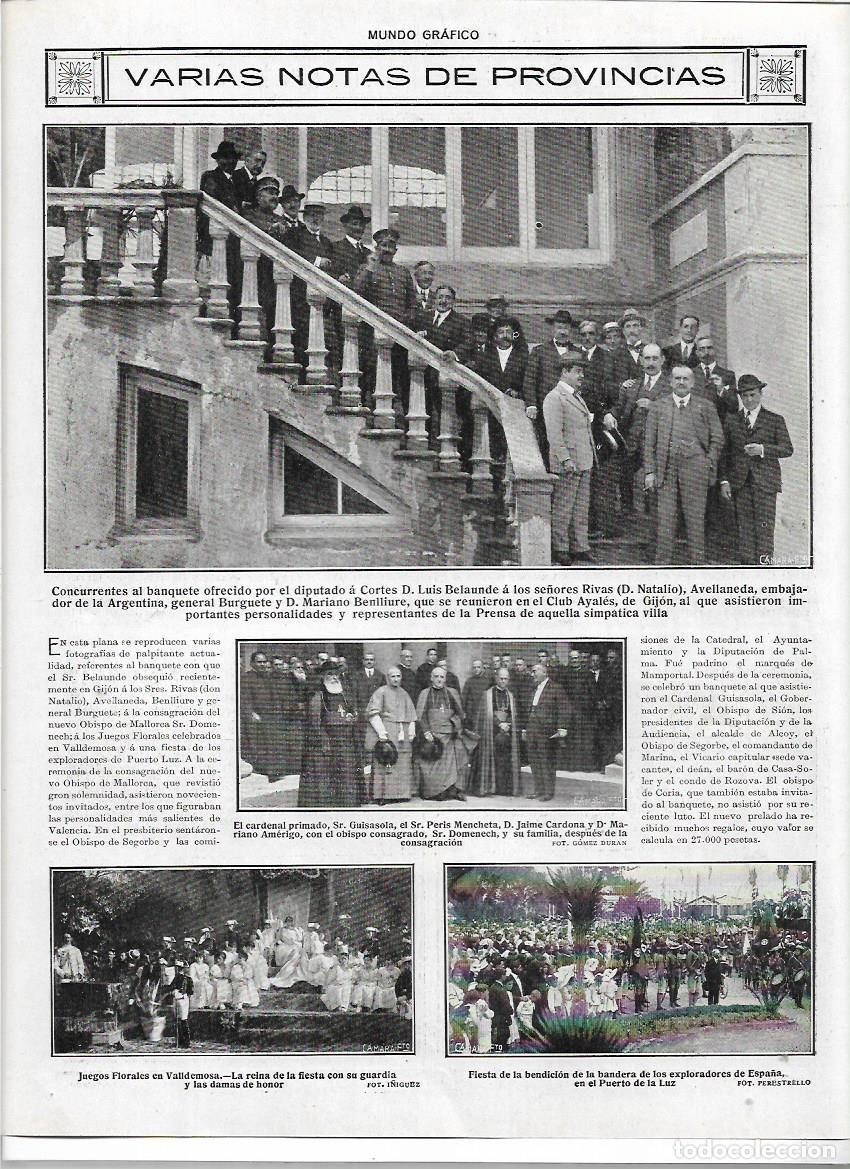 Colecionismo: A&Ntilde;O 1916 RECORTE PRENSA PUERTO DE LA LUZ BENDICION BANDERA DE LOS EXPLORADORES DE ESPA&Ntilde;A