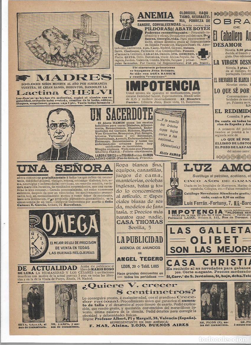 Colecionismo: A&Ntilde;O 1916 RECORTE PRENSA PUBLICIDAD LACTINA CHELVI NI&Ntilde;OS PRODUCTOS FARMACEUTICOS DOLOR BARRIGA