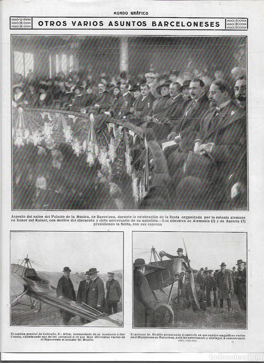 Colecionismo: A&Ntilde;O 1916 RECORTE PRENSA BCNA AVIACION HIPODROMO VUELO AVIADOR HEDILLA