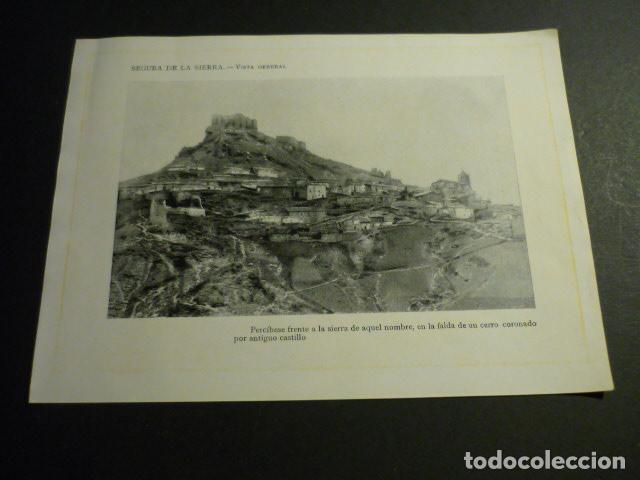 Coleccionismo: SEGURA DE LA SIERRA JAEN ANTIGUA LAMINA HACIA 1910