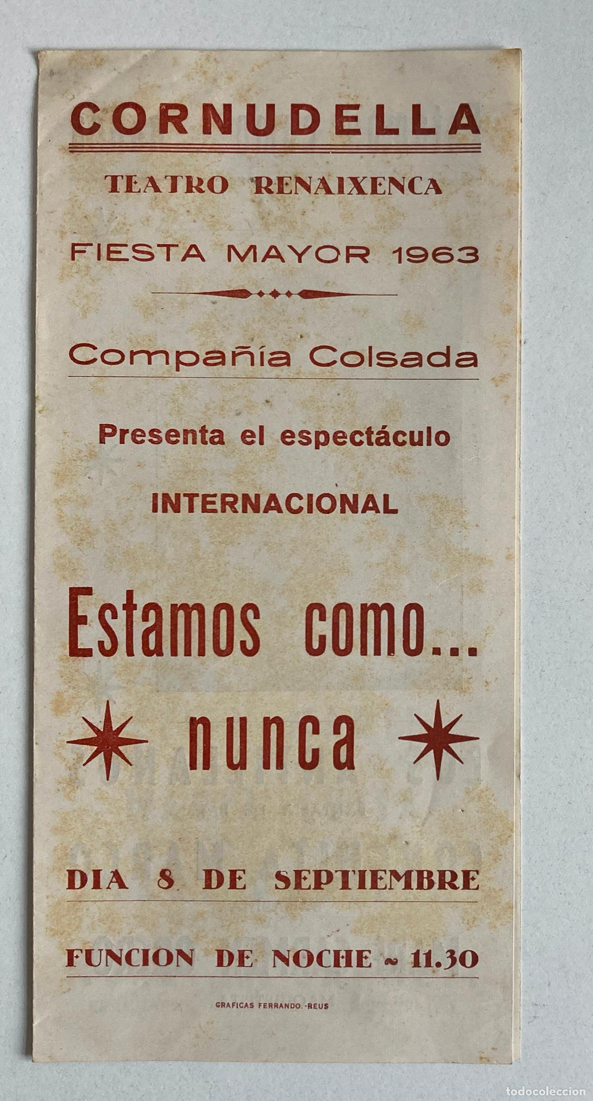 Coleccionismo: PROGRAMA DE CORNUDELLA FIESTA MAYOR 1963