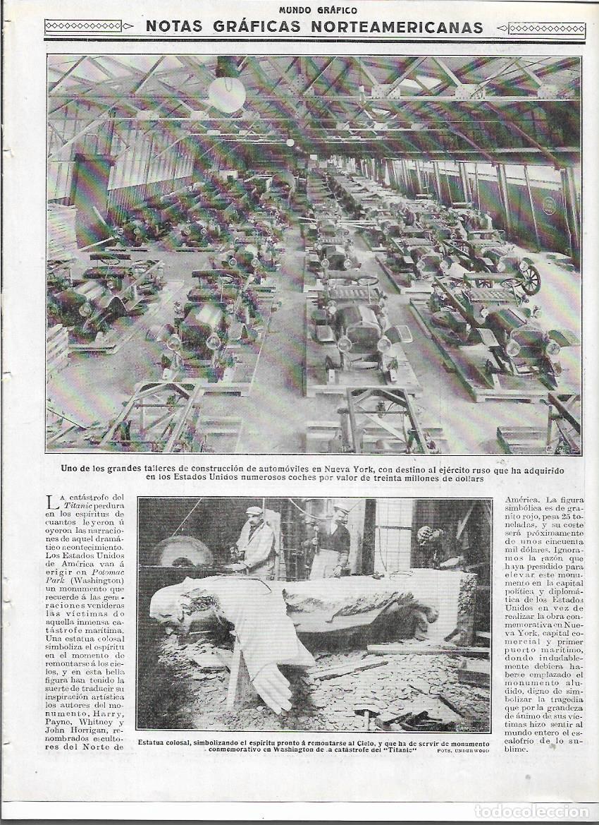 Colecionismo: A&Ntilde;O 1916 RECORTE PRENSA NUEVA YORK GRAN TALLER CONSTRUCCION AUTOMOVILES COCHES PARA EJERCITO RUSO