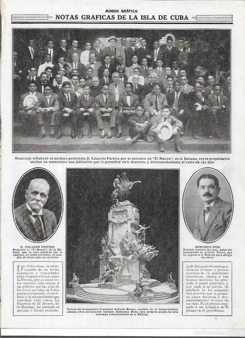 Colecionismo: A&Ntilde;O 1916 RECORTE PRENSA CUBA HOMENAJE EDUARDO PEREIRA PERIODISTA DE EL MUNDO LA HABANA