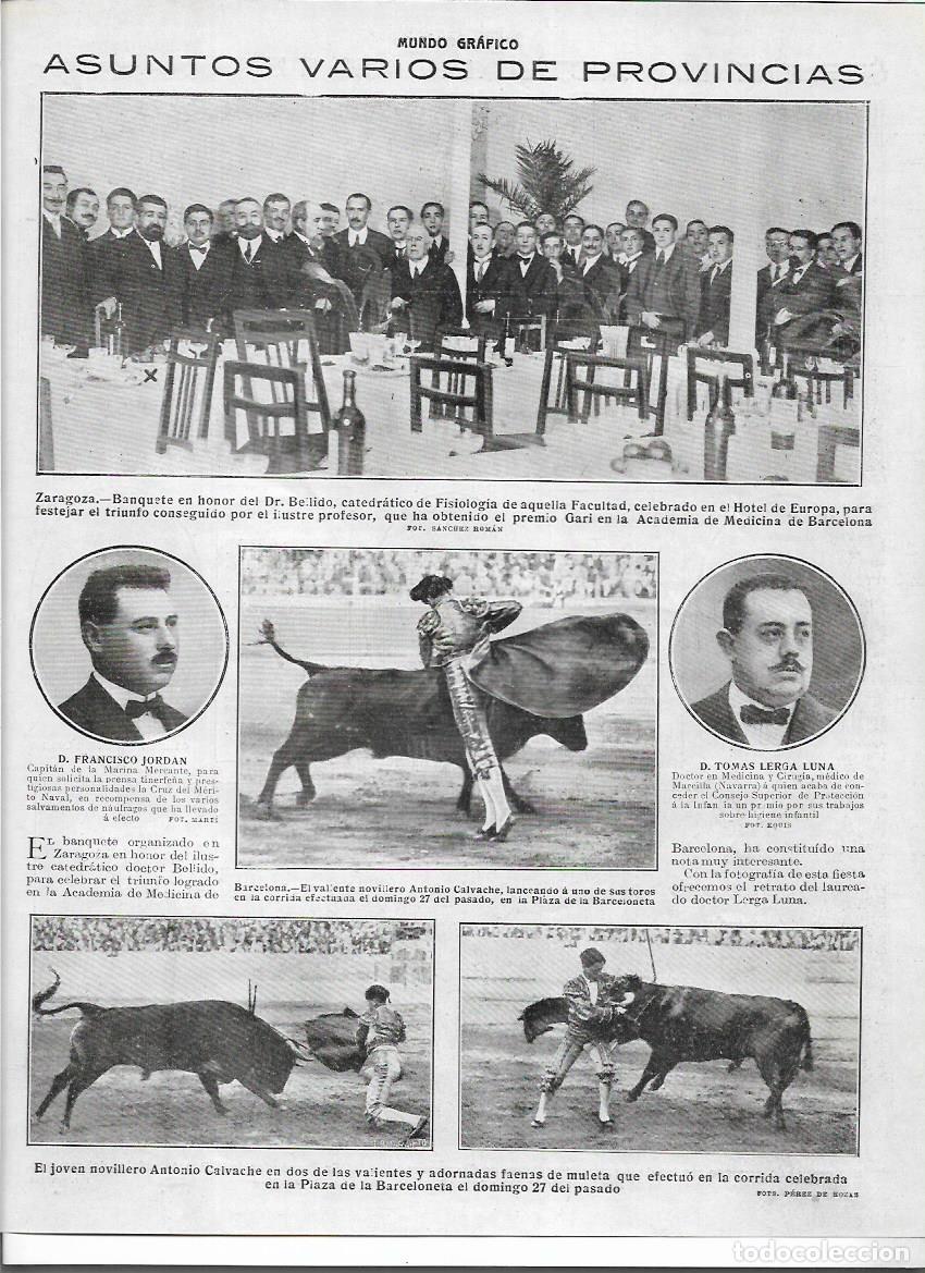 Colecionismo: A&Ntilde;O 1916 RECORTE PRENSA TOROS NOVILLERO ANTONIO CALVACHE MULETA CORRIDA PLAZA DE LA BARCELONETA