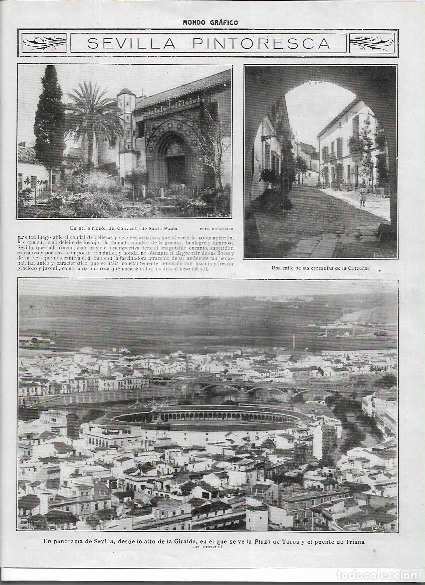 Colecionismo: A&Ntilde;O 1916 RECORTE PRENSA SEVILLA FOTOGRAFIA PANORAMICA DESDE LA GIRALDA CONVENTO SANTA PAULA CALLE