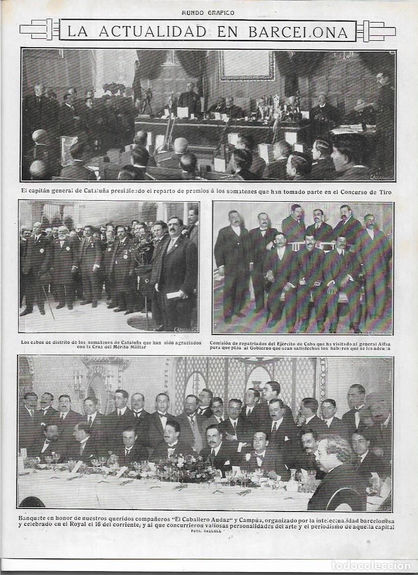 Colecionismo: A&Ntilde;O 1916 RECORTE PRENSA BARCELONA BANQUETE HOMENAJE A EL CABALLERO AUDAZ Y CAMPUA EN EL ROYAL