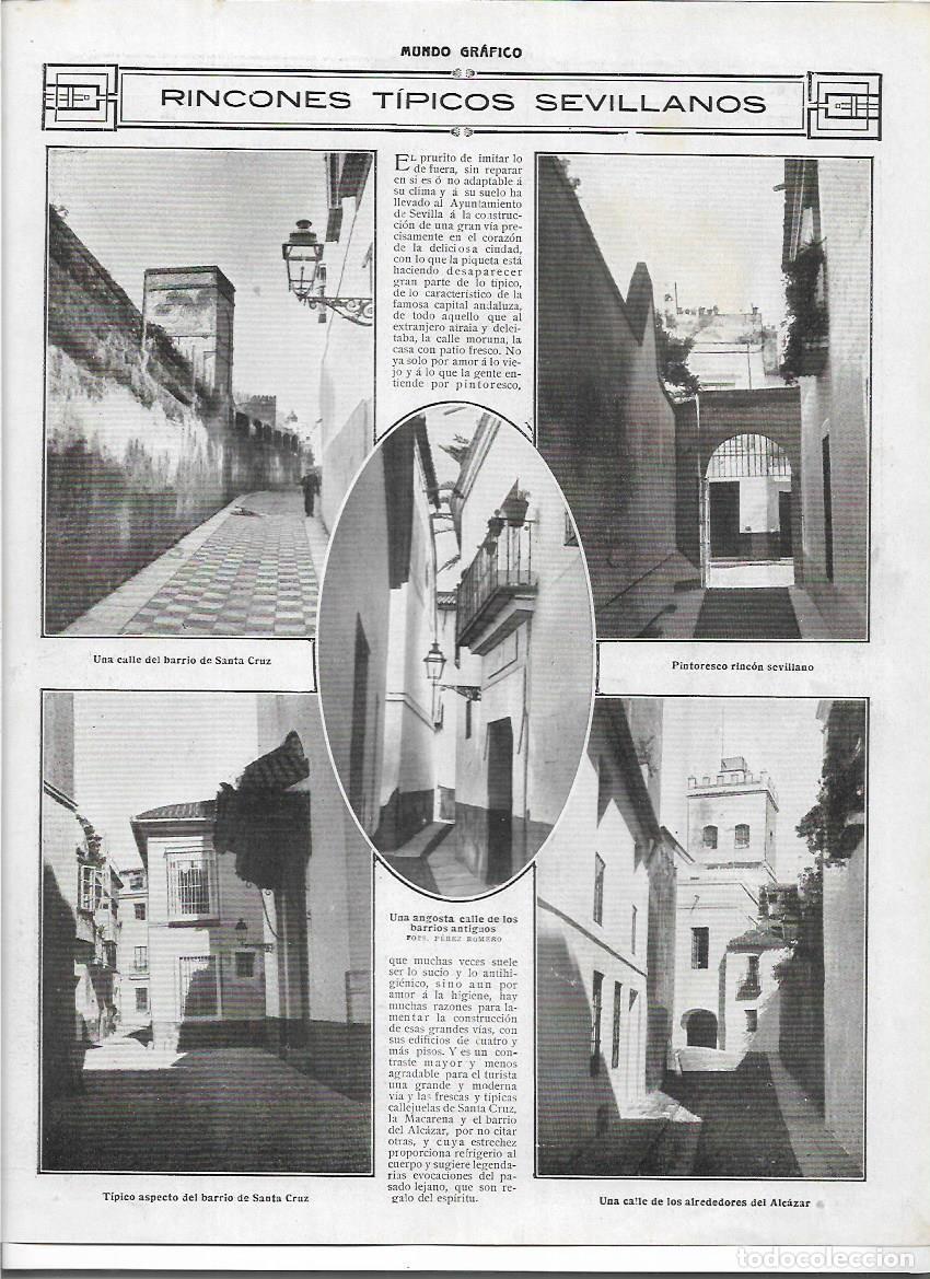Collecting paper: A&Ntilde;O 1916 RECORTE PRENSA SEVILLA RINCONES TIPICOS BARRIO SANTA CRUZ CALLE ANTIGUA ALREDEDOR ALCAZAR