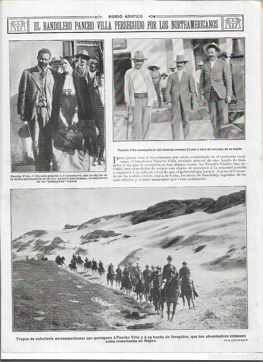 Collecting paper: A&Ntilde;O 1916 RECORTE PRENSA BANDOLERO PANCHO VILLA REVOLUCIONARIO PERSEGUIDO TROPAS AMERICANAS