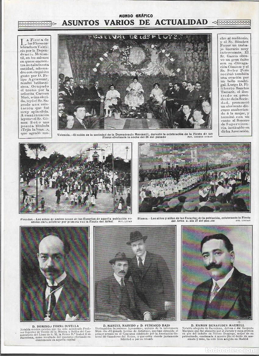 Sammelleidenschaft Papier: A&Ntilde;O 1916 RECORTE PRENSA BLANES FIESTA DEL ARBOL NI&Ntilde;OS DE LAS ESCUELAS