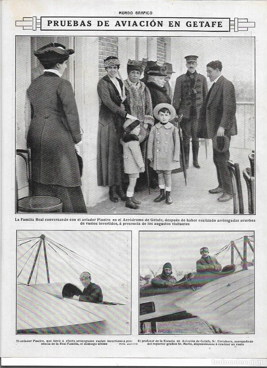 Sammelleidenschaft Papier: A&Ntilde;O 1916 RECORTE PRENSA AERODROMO GETAFE PRUEBAS AVIACION AVIADOR PINEIRO PROFESOR URRIZBURU