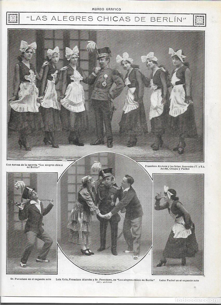 Sammelleidenschaft Papier: 1916 RECORTE PRENSA MADRID TEATRO LAS ALEGRES CHICAS DE BERLIN POVEDANO PUCHOL FRANCISCO ALARCON