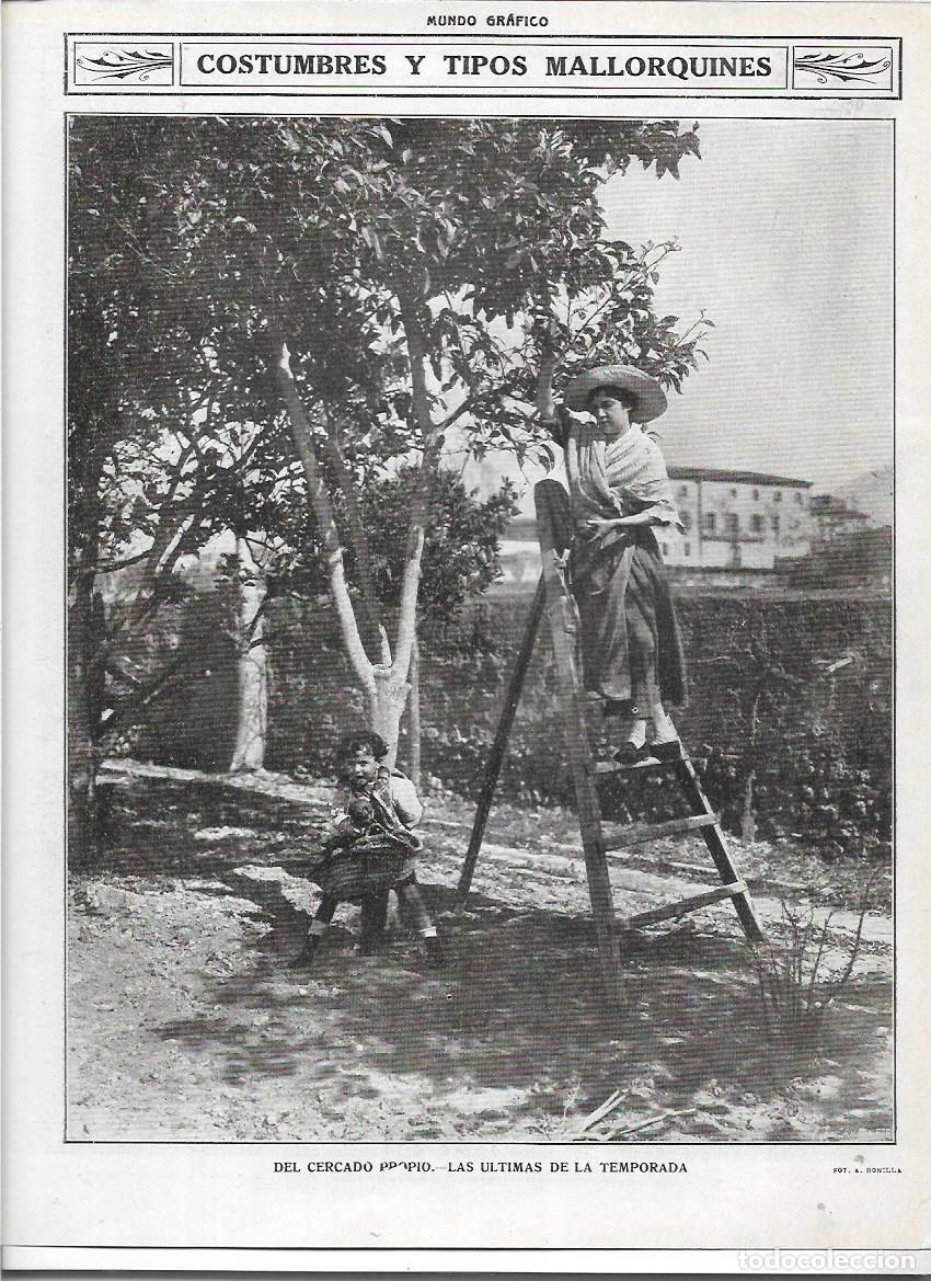 Sammelleidenschaft Papier: A&Ntilde;O 1916 RECORTE PRENSA MALLORCA COSTUMBRES TIPOS TRAJE TIPICO CAMPO RECOLECCION HUERTO