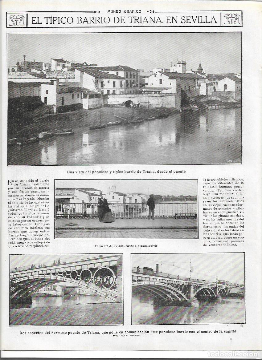 Sammelleidenschaft Papier: A&Ntilde;O 1916 RECORTE PRENSA SEVILLA EL BARRIO DE TRIANA VISTA GENERAL PUENTE DE TRIANA