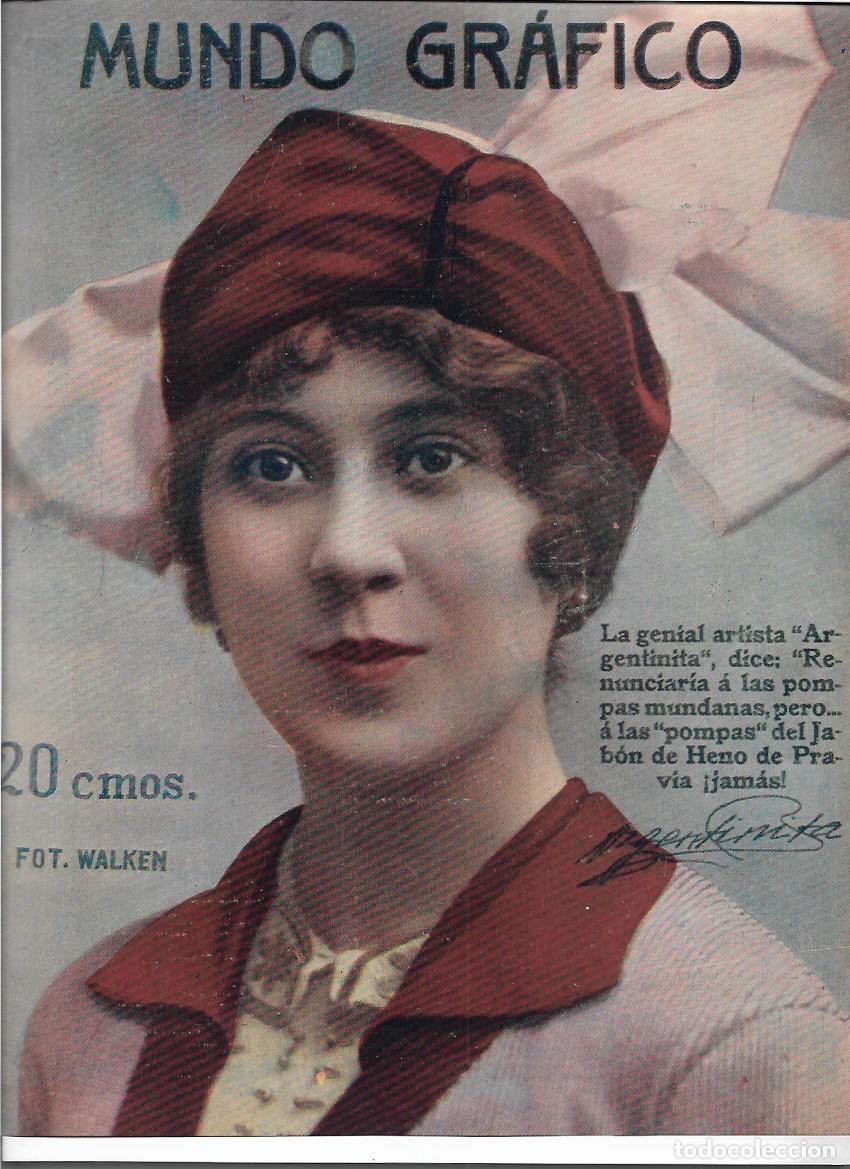Sammelleidenschaft Papier: 1916 RECORTE PRENSA LA ARGENTINITA ARTISTA FOTOGRAFIA WALKEN AUTOGRAFO PUBLICITANDO HENO DE PRAVIA