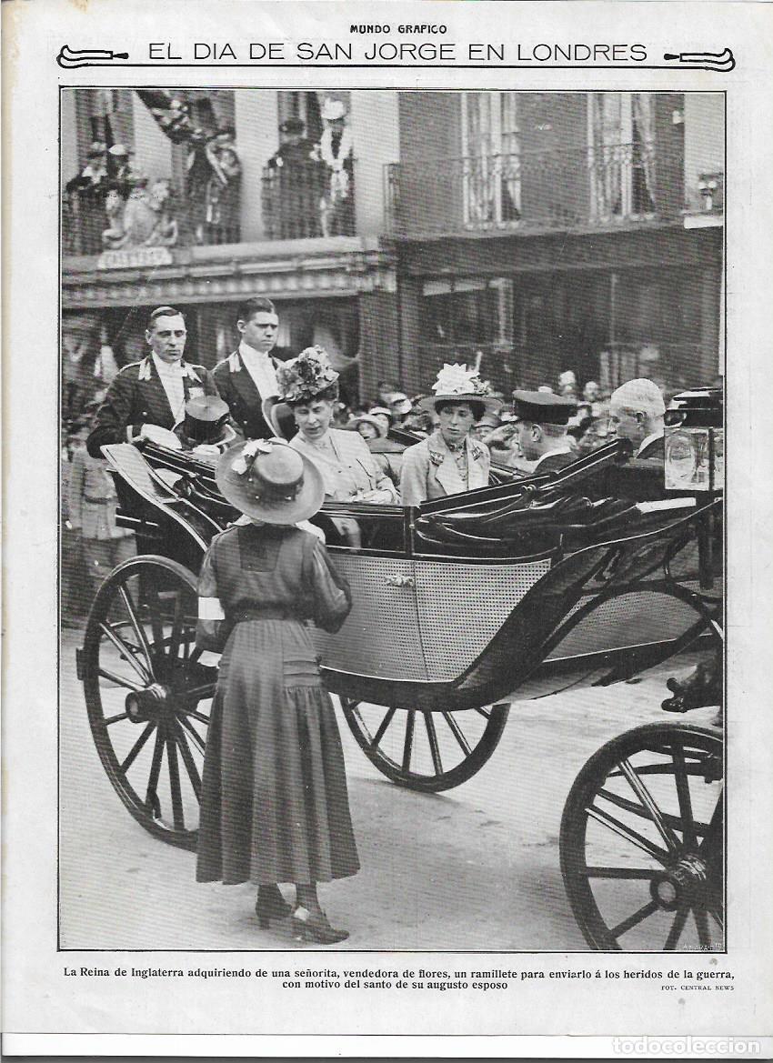 Sammelleidenschaft Papier: A&Ntilde;O 1916 RECORTE PRENSA LONDRES DIA DE SAN JORGE REINA DE INGLATERRA CARROZA