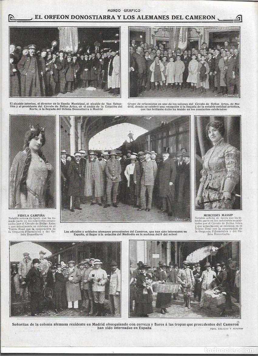 Sammelleidenschaft Papier: A&Ntilde;O 1916 RECORTE PRENSA EL ORFEON DONOSTIARRA EN MADRID LLEGADA ESTACION DEL NORTE