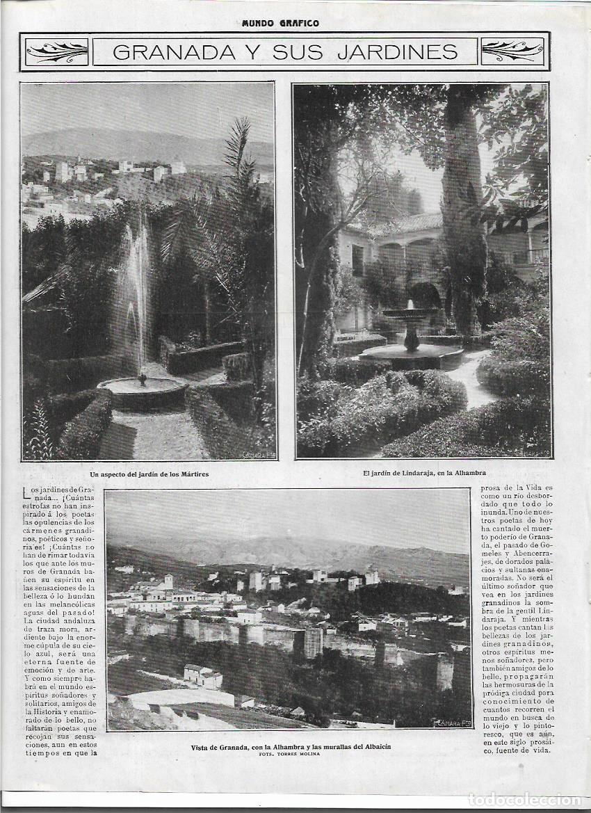 Sammelleidenschaft Papier: A&Ntilde;O 1916 RECORTE PRENSA JARDINES DE GRANADA JARDIN DE LOS MARTIRES LINDARAJA ALHAMBRA
