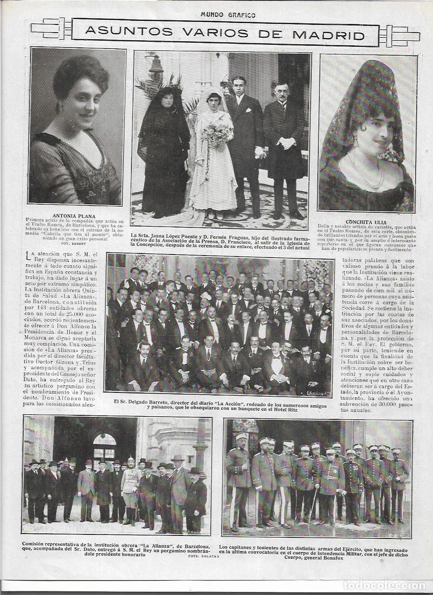 Sammelleidenschaft Papier: A&Ntilde;O 1916 RECORTE PRENSA MADRID BANQUETE HOMENAJE A DELGADO BARRETO DIRECTOR LA ACCION HOTEL RITZ