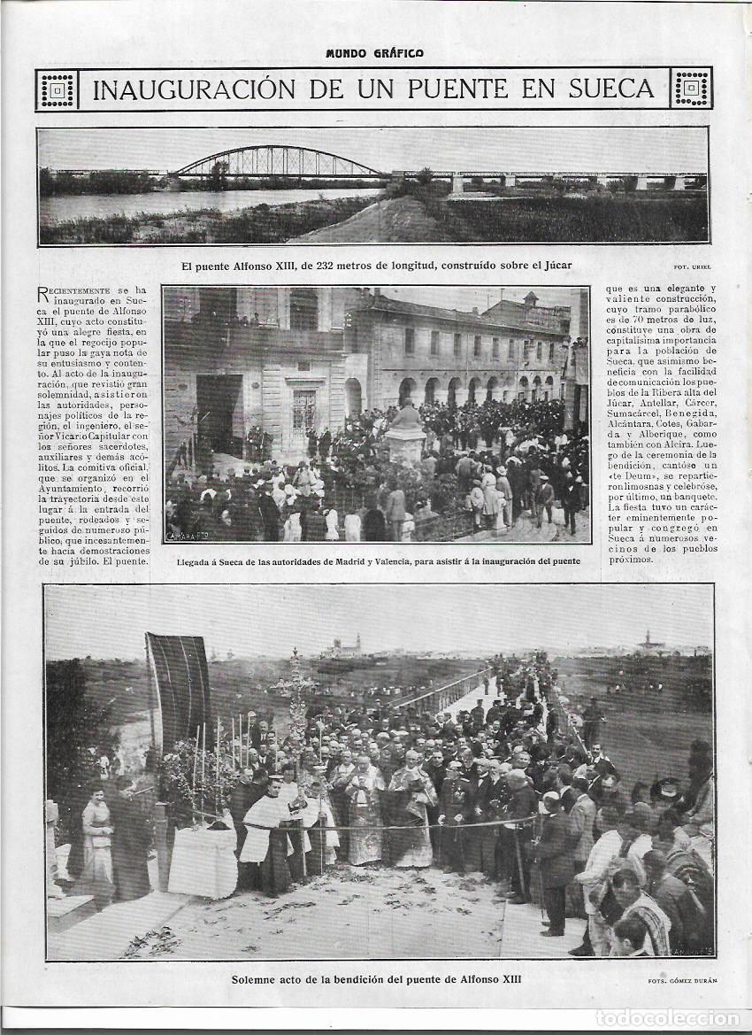 Sammelleidenschaft Papier: 1916 RECORTE PRENSA MADRID SUECA INAUGURACION DEL PUENTE ALFONSO XIII AUTORIDADES BENDICION