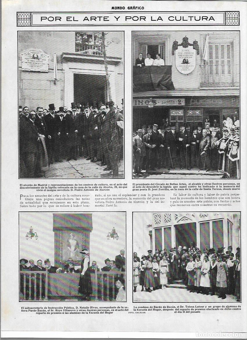 Sammelleidenschaft Papier: A&Ntilde;O 1916 RECORTE PRENSA MADRID HOMENAJE POETA JOSE ZORRILLA LAPIDA EN LA CASA DONDE MURIO