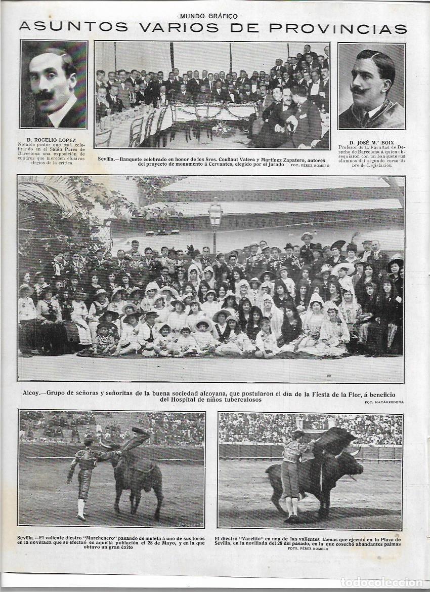 Coleccionismo: A&Ntilde;O 1916 RECORTE PRENSA SEVILLA BANQUETE HOMENAJE COULLAUT VALERA POR EL MONUMENTO A CERVANTES