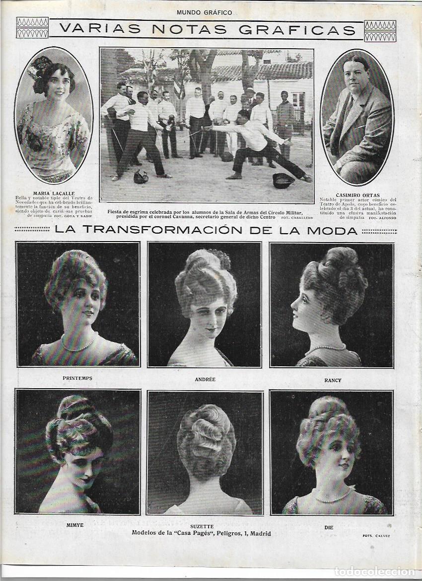 Collecting paper: A&Ntilde;O 1916 RECORTE PRENSA PELUQUERIA MODA PEINADOS LA NOUVELLE COIFFURE CASA JAIME R PAGES