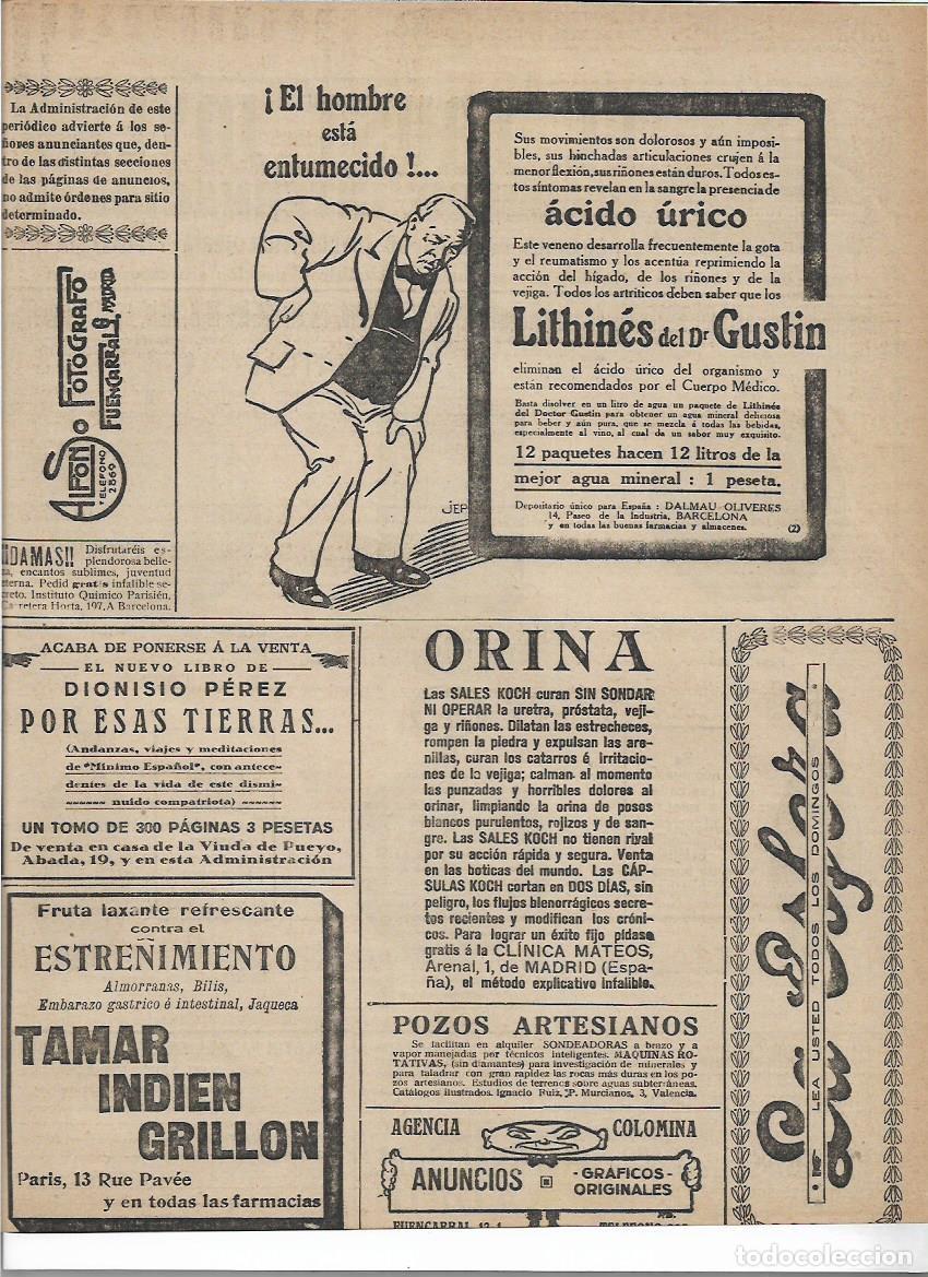 Collecting paper: A&Ntilde;O 1916 RECORTE PRENSA PUBLICIDAD LITHINES DEL DR GUSTIN AGUA MINERAL CURATIVA BEBIDAS ACIDO URICO