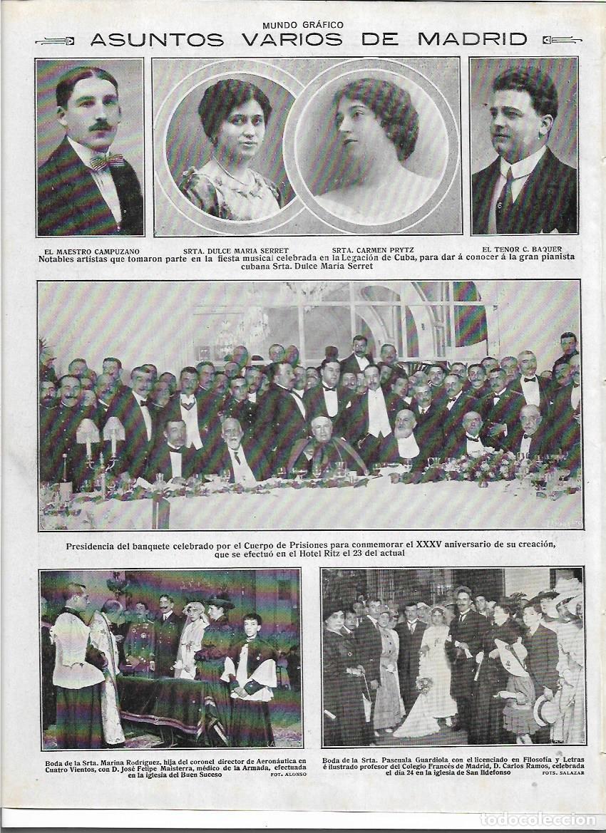 Collezionismo: A&Ntilde;O 1916 RECORTE PRENSA MADRID BANQUETE ANIVERSARIO CREACION CUERPO DE PRISIONES HOTEL RITZ CARCEL