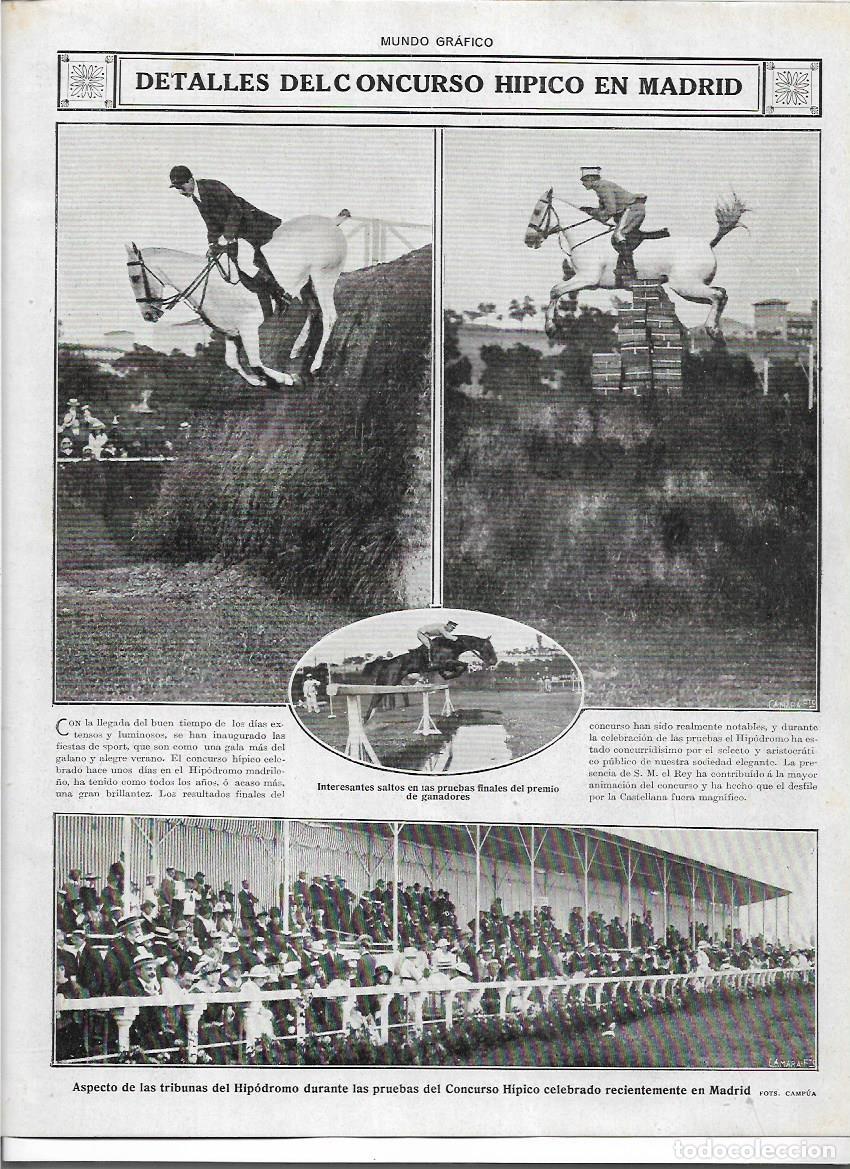 Collezionismo: A&Ntilde;O 1916 RECORTE PRENSA MADRID HIPICA HIPODROMO CONCURSO HIPICO SALTOS CABALLOS