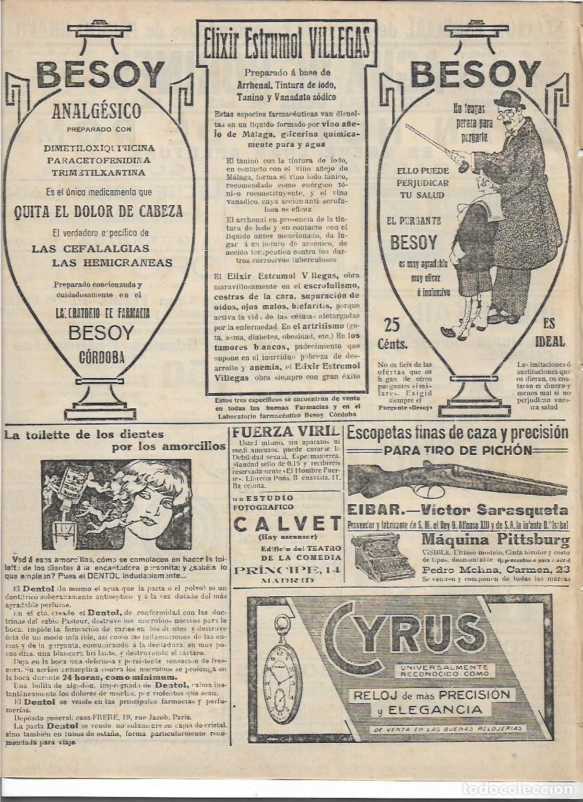 Collezionismo: A&Ntilde;O 1916 RECORTE PRENSA PUBLICIDAD BESOY ANALGESICO DOLOR DE CABEZA FARMACIA BESOY CORDOBA
