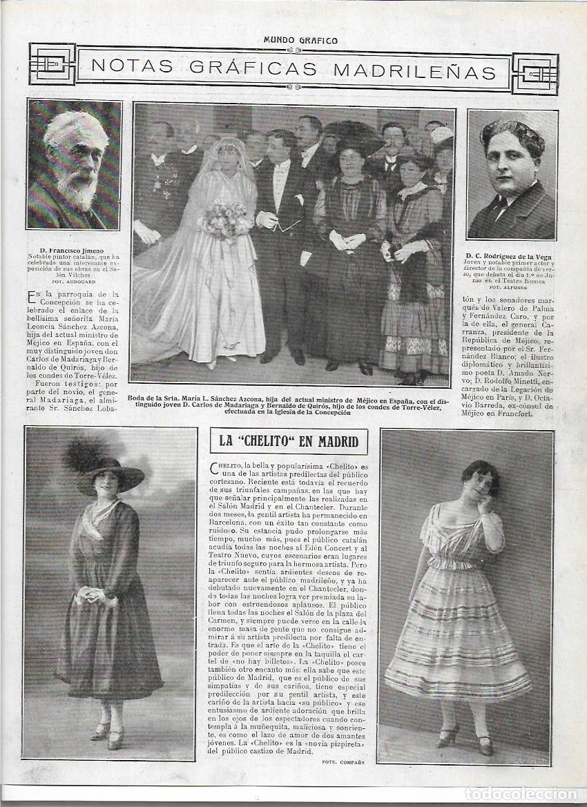 Collezionismo: A&Ntilde;O 1916 RECORTE PRENSA LA CHELITO CONSUELO PORTELLA AUDET ARTISTA CANTANTE CUPLE