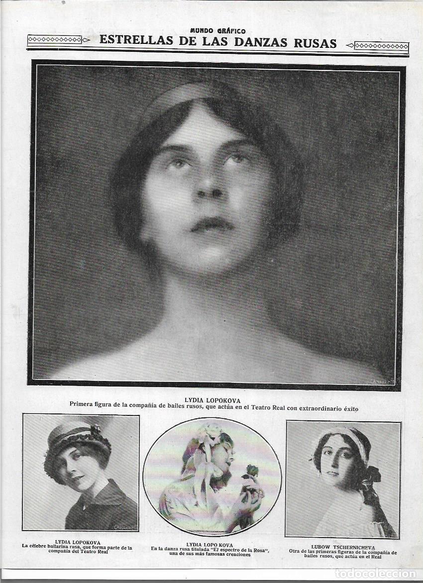 Collezionismo: A&Ntilde;O 1916 RECORTE PRENSA LYDIA LOPOKOVA DANZA BAILARINA RUSA BALLET CLASICO EN EL TEATRO REAL MADRID