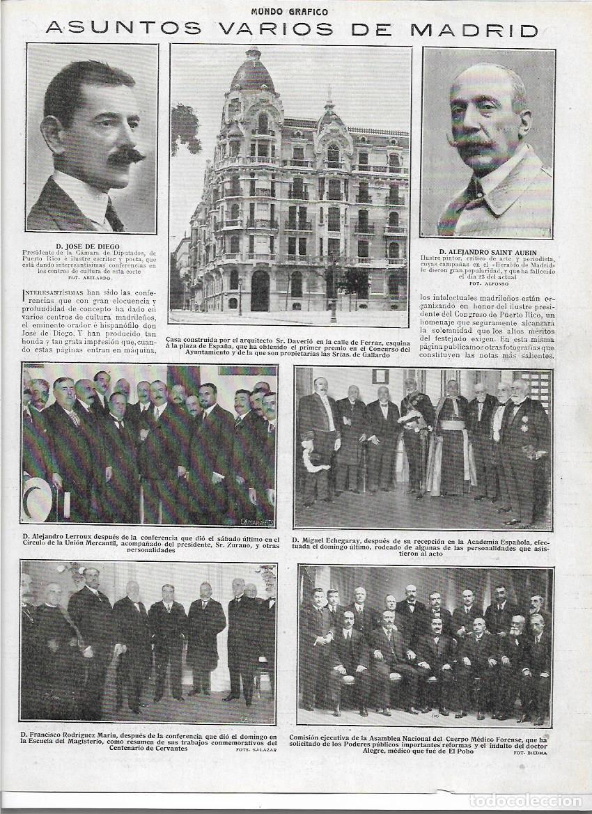 Collezionismo: A&Ntilde;O 1916 RECORTE PRENSA ARQUITECTURA EDIFICIO CALLE FERRAZ MADRID ARQUITECTO DAVERIO PRIMER PREMIO