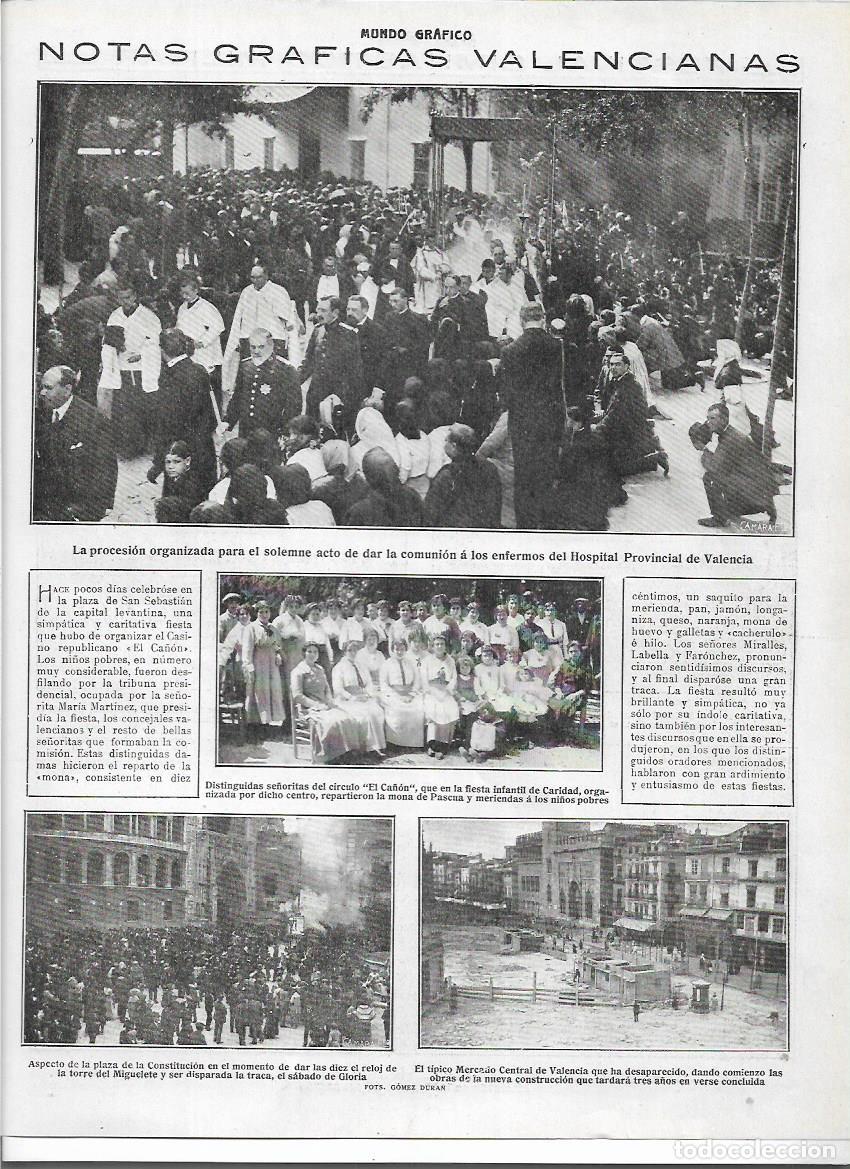 Collezionismo: A&Ntilde;O 1916 RECORTE PRENS VALENCIA PLAZA DE LA CONSTITUCION LAS DIEZ TORRE MIQUELET SABADO GLORIA TRACA