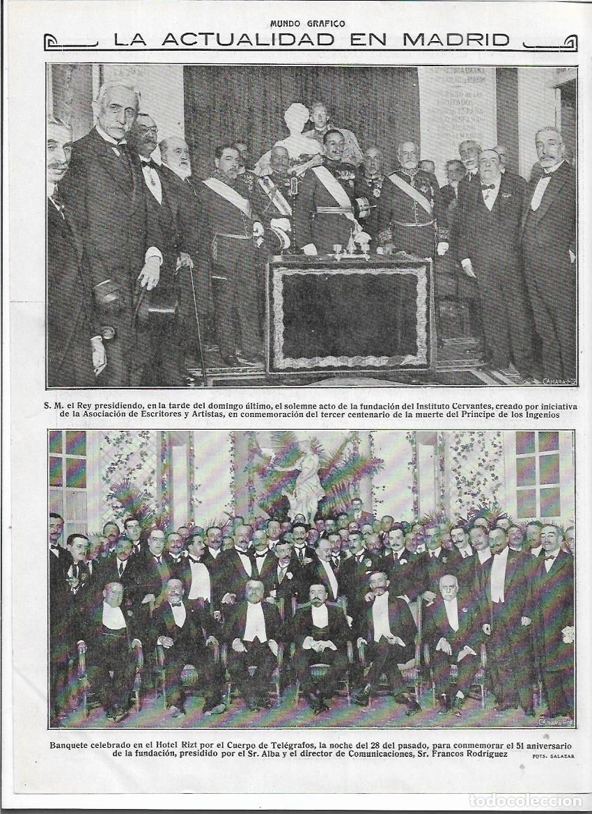 Collezionismo: A&Ntilde;O 1916 RECORTE PRENSA MADRID BANQUETE ANIVERSARIO FUNDACION CUERPO DE TELEGRAFOS HOTEL RITZ
