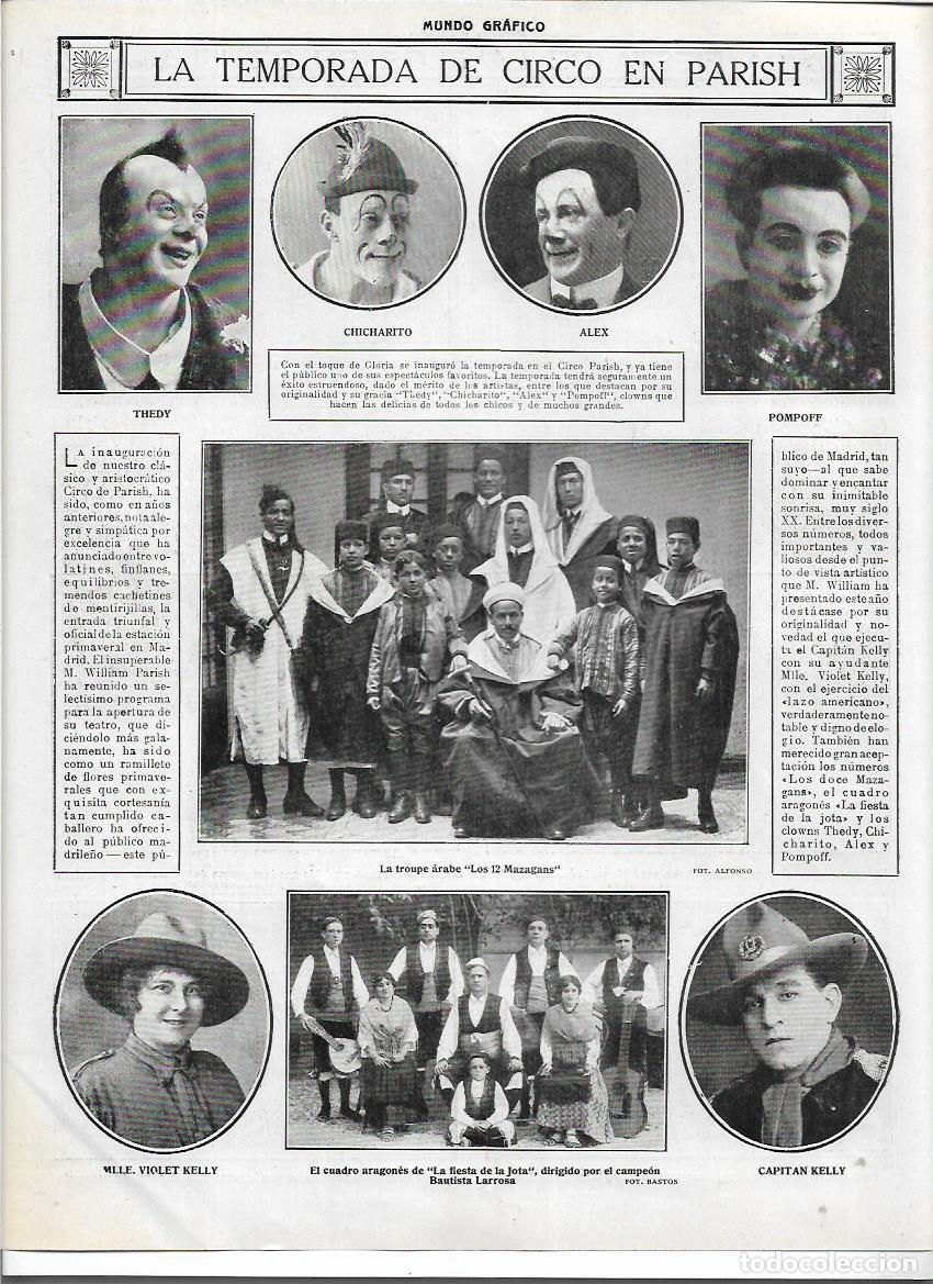 Sammelleidenschaft Papier: A&Ntilde;O 1916 RECORTE PRENSA MADRID TEMPORADA CIRCO PARISH PAYASOS THEDY CHICHARITO POMPOFF ALEX